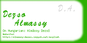 dezso almassy business card