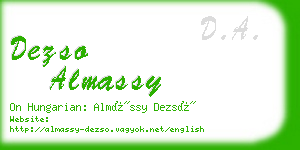 dezso almassy business card